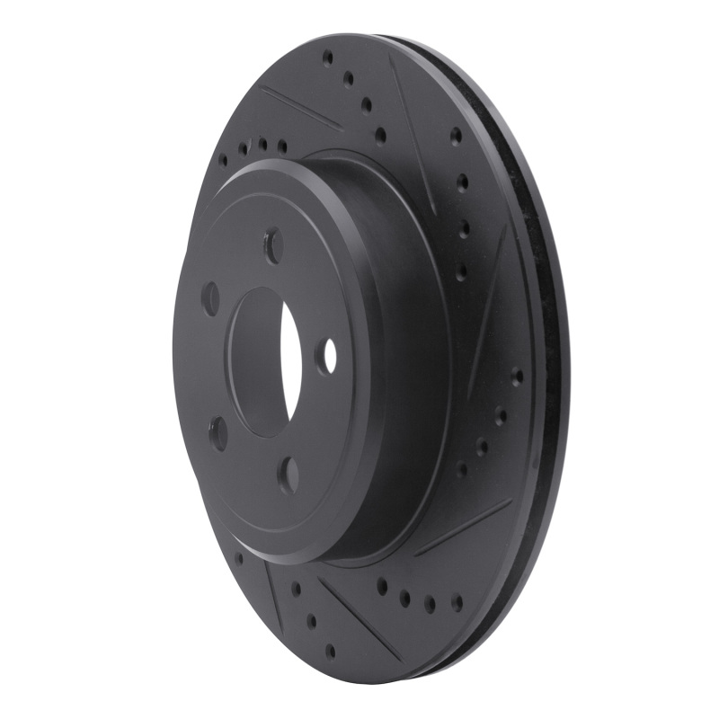 Chrysler 300 Brake Rotor (1) - Rear Right - R1 Concepts - Drilled & Slotted - Black - `05-`23